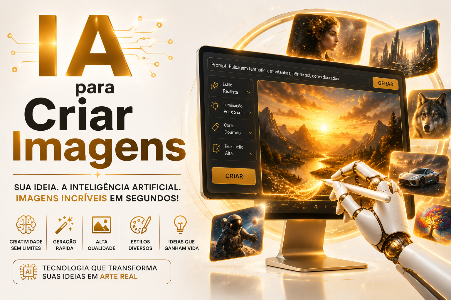 IA para Criar Imagens — Guia Completo de Geração de Imagens com IA