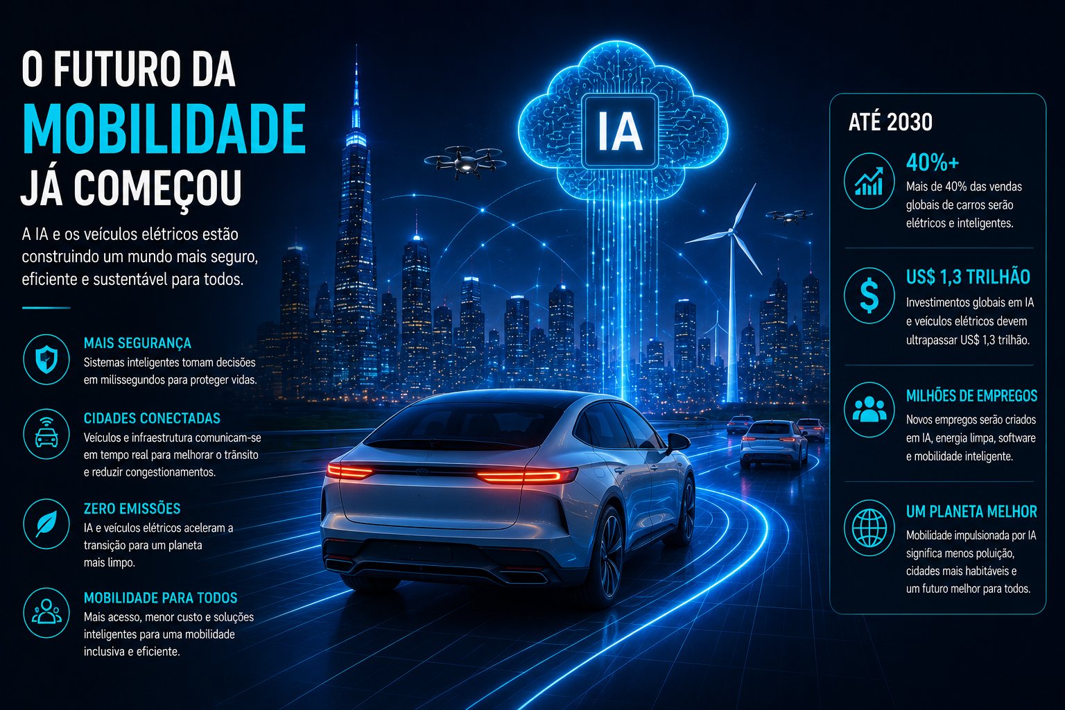 O Futuro da Mobilidade — IA e Veículos Elétricos até 2030